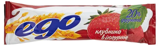 EGO Батончик мюсли в йогурте, 25 г, 1 шт, клубника фото