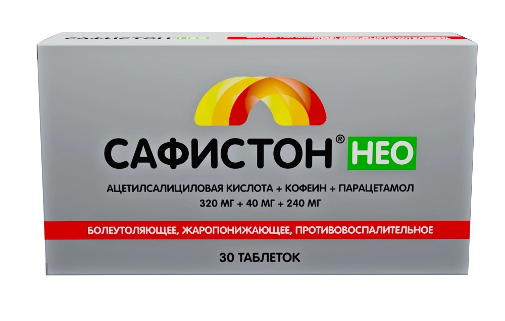Сафистон Нео, 320 мг + 40 мг + 240 мг, таблетки, 30 шт. фото