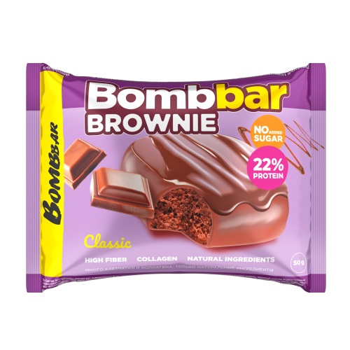 Bombbar Печенье глазированное, 50 г, 1 шт, классический брауни фото