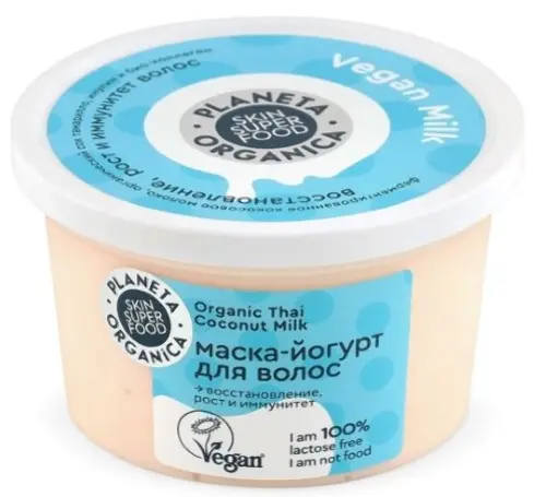 Planeta Organica Skin super food Vegan milk маска-йогурт для волос, маска, 250 мл, 1 шт. фото