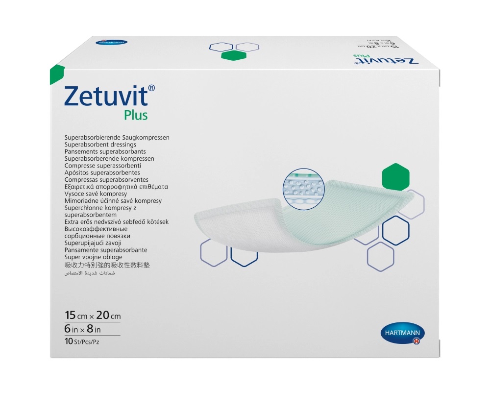 Zetuvit Plus Повязка суперабсорбирующая стерильная, 15 см х 20 см, повязка стерильная, 10 шт. фото