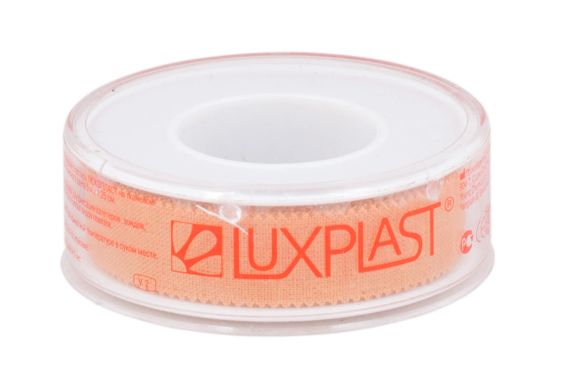 Luxplast Пластырь фиксирующий, 1.25 х 500 см, 1 шт, телесного цвета, тканевая основа фото