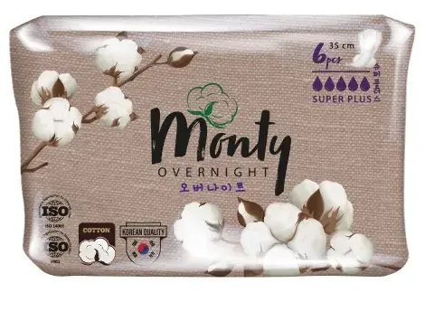 Monty Ultra Soft Overnight Super plus Прокладки, прокладки гигиенические, 6 шт, 5 капель фото