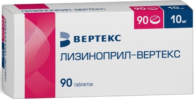 Лизиноприл-Вертекс, 10 мг, таблетки, 90 шт. фото