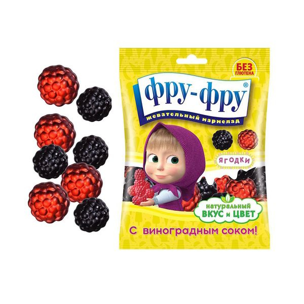 Фру-Фру Мармелад Маша и Медведь Ягодки, мармелад жевательный, 100 г, 1 шт. фото