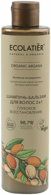 Ecolatier Шампунь-бальзам для волос 2в1, шампунь - бальзам, 350 мл, 1 шт. фото