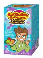 Lava Lava Мишки Мульти+, пастилки жевательные, 30 шт, клубника + апельсин + виноград фото