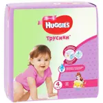 Huggies Подгузники-трусики детские, р. 4, 17 шт, 9-14 кг, для девочек фото 