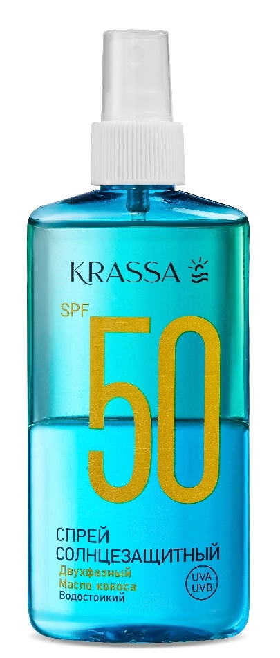 Krassa Спрей солнцезащитный двухфазный, спрей, 150 мл, 1 шт, SPF 50 фото