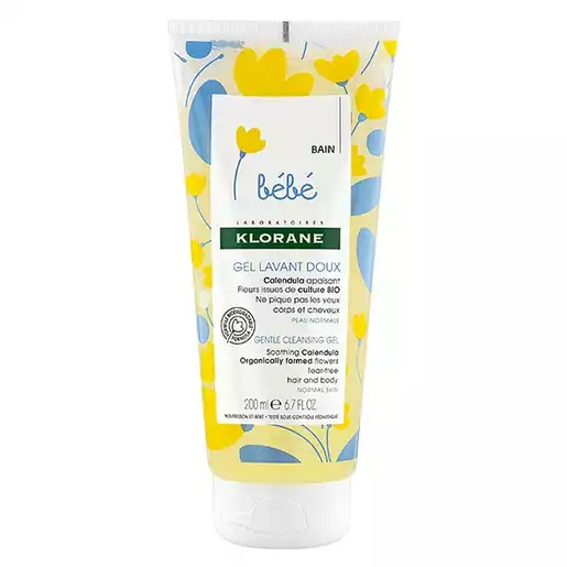 Klorane Bebe Мягкий пенящийся гель для волос и тела, гель для детей, 200 мл, 1 шт, с экстрактом календулы фото