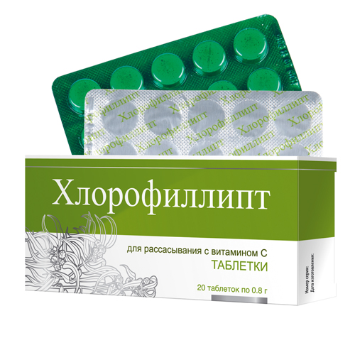 Хлорофиллипт, таблетки для рассасывания, 20 шт, с витамином С фото