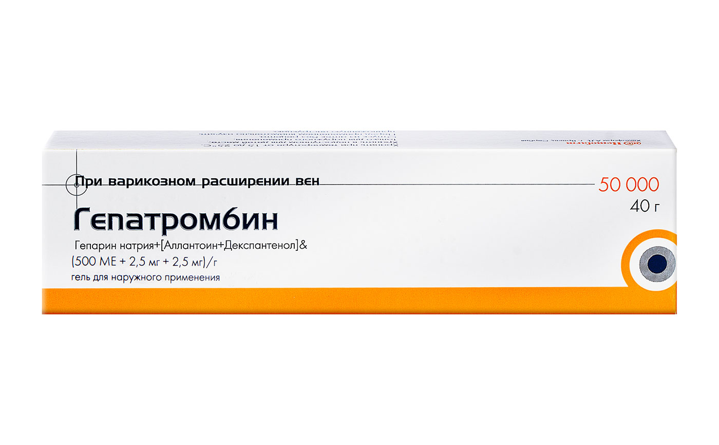 Гепатромбин, 500 МЕ+2.5 мг+2.5 мг/г, гель для наружного применения, 40 г, 1 шт. фото