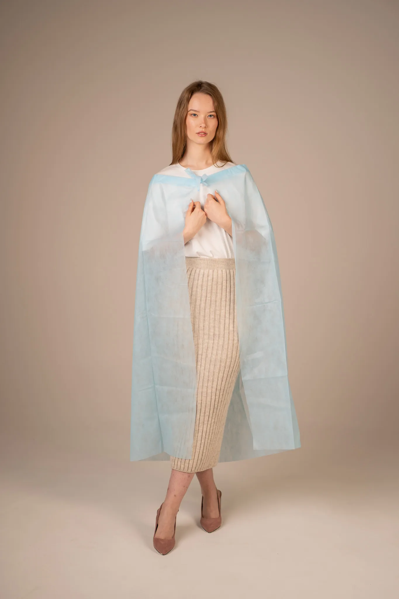 Накидка для пациента нестерильная, 5 шт, голубого цвета, 25 гр/м2, 160х110 см фото