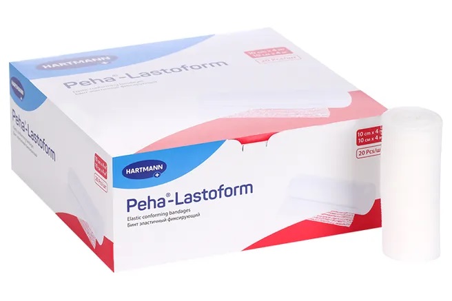 Peha-Lastoform Бинт эластичный фиксирующий, 10 см х 4 м, 20 шт, белый фото