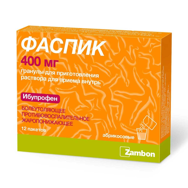 Фаспик, 400 мг, гранулы для приготовления раствора для приема внутрь, 3 г, 12 шт, абрикос фото