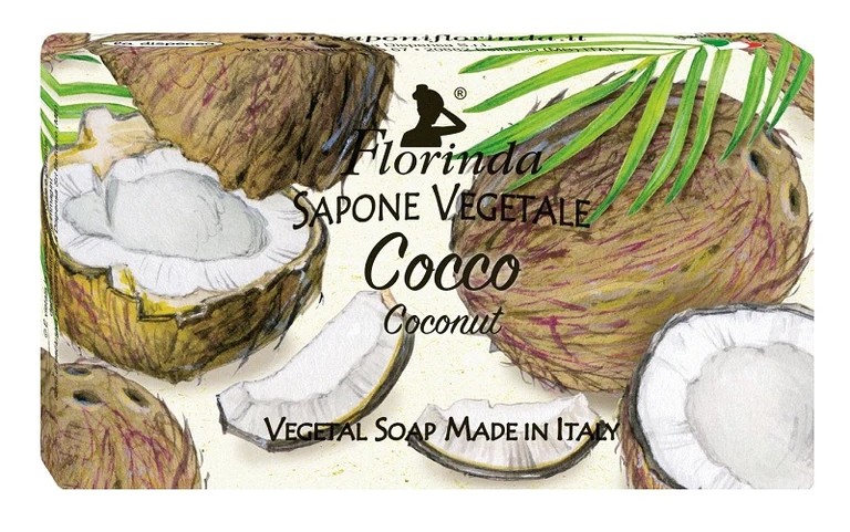Florinda мыло туалетное твердое, мыло, 100 г, 1 шт, кокос фото