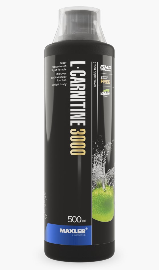 Maxler Л-Карнитин 3000, жидкость для приема внутрь, 500 мл, 1 шт, зеленое яблоко фото