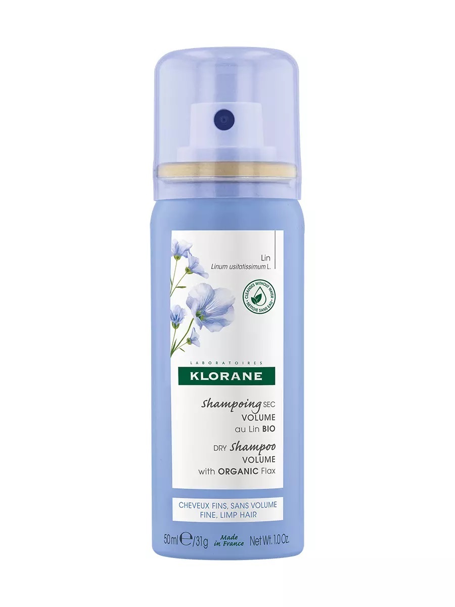Klorane Шампунь сухой с органическим экстрактом льняного волокна для объема волос, спрей, 50 мл, 1 шт. фото