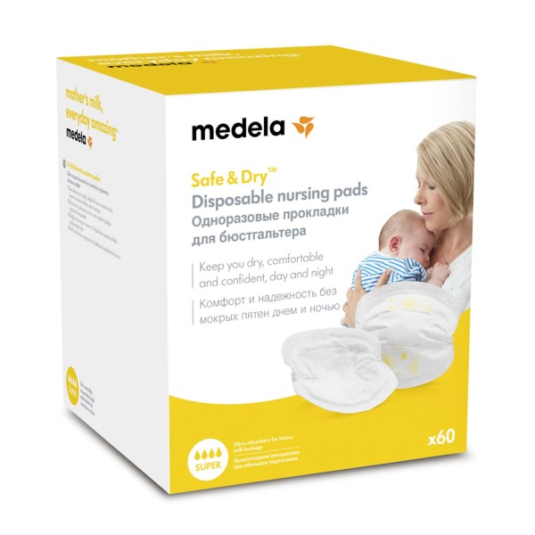 Medela Прокладки грудные одноразовые, 60 шт, хлопковые фото