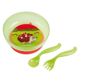 Canpol Миска на присоске с крышкой, вилкой и ложкой Toys, 1 шт, цвет в ассортименте, арт. 21/300 фото