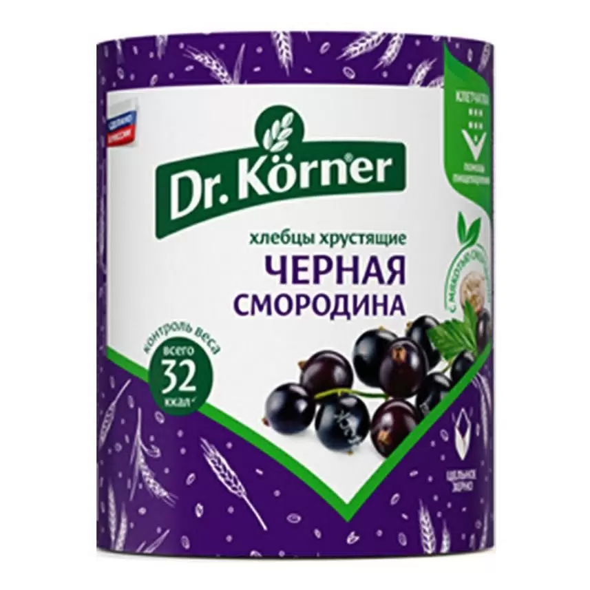 Доктор Кернер Хлебцы Злаковый Коктейль, хлебцы, 80 г, 1 шт, черная смородина фото