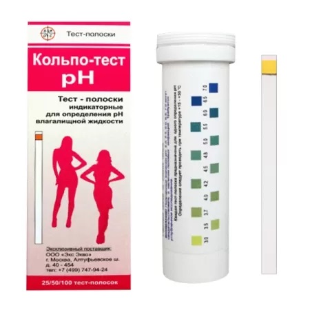 Кольпо-тест рН тест-полоски, 100 шт, для определения рН вагинальной среды фото