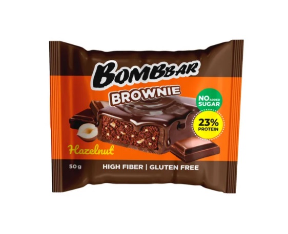 Bombbar Печенье глазированное, 50 г, 1 шт, брауни с фундуком фото