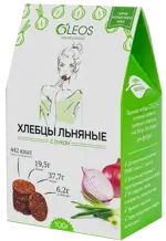 Oleos Хлебцы льняные, хлебцы, 100 г, 1 шт, с луком фото