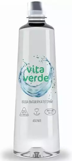 Vita Verde Вода питьевая, вода питьевая негазированная, 0.45 л, 1 шт. фото