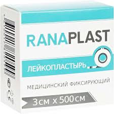 Ranaplast Лейкопластырь фиксирующий, 3 см х 500 см, пластырь медицинский, 1 шт, тканевая основа фото