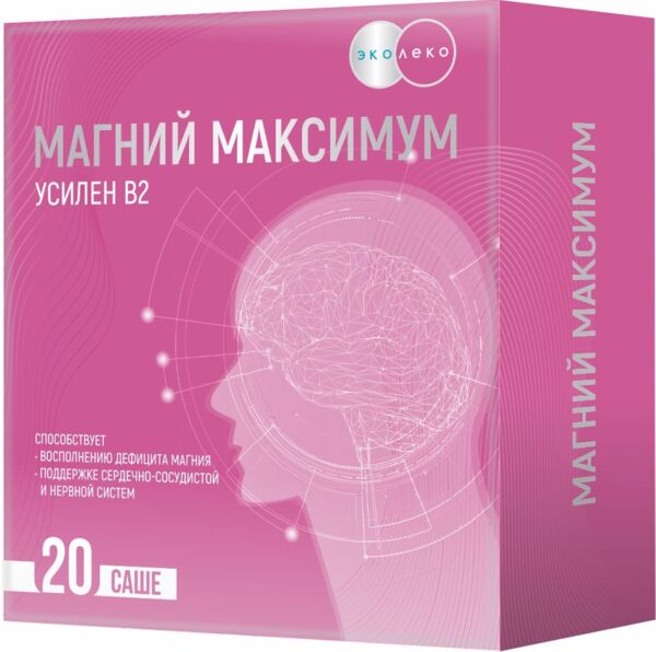 Эколеко Магний Максимум, 300 мг, порошок для приема внутрь, 20 шт. фото