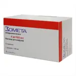 Зомета, 4 мг/100 мл, раствор для инфузий, 100 мл, 1 шт. фото 