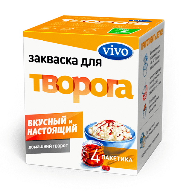 Vivo Закваска Творог, порошок, 4 шт. фото