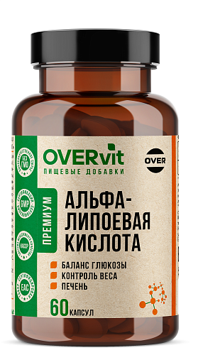 OVERvit Альфа-липоевая кислота, 100 мг, капсулы, 60 шт. фото