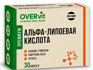 OVERvit Альфа-липоевая кислота, 100 мг, капсулы, 30 шт. фото