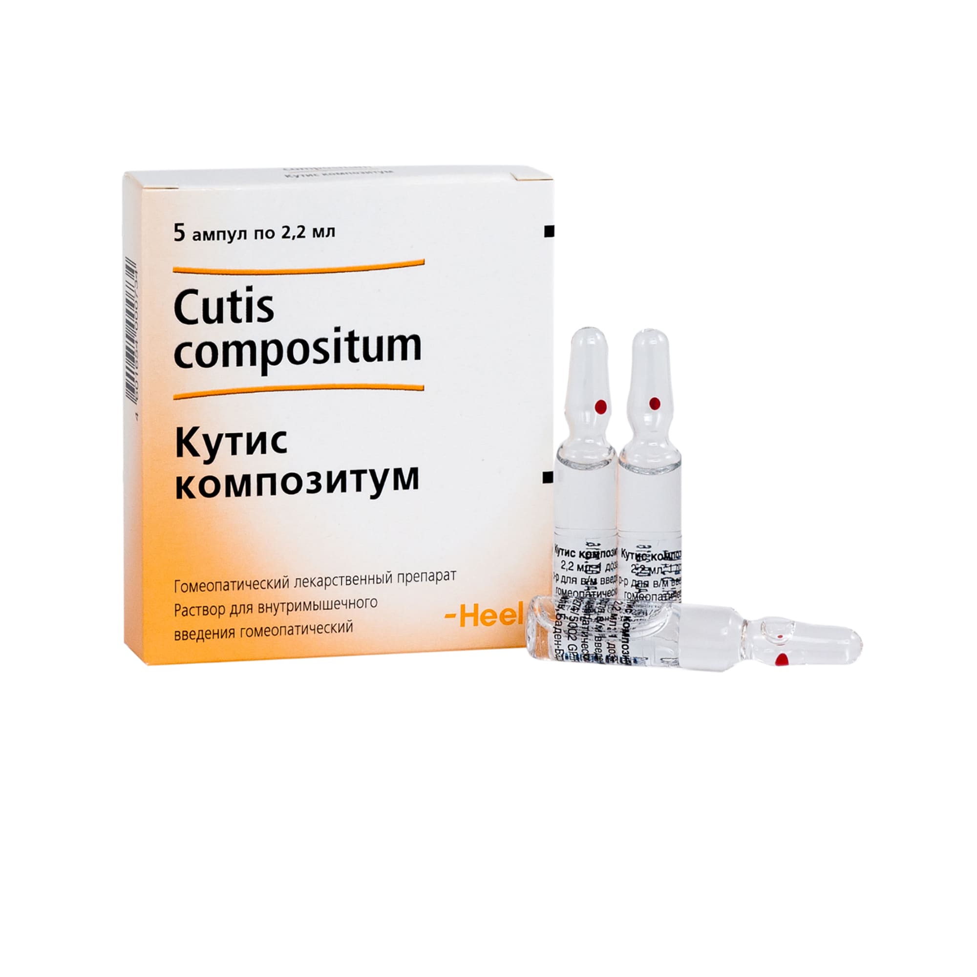 Кутис композитум, раствор для внутримышечного введения гомеопатический, 2.2 мл, 5 шт. фото