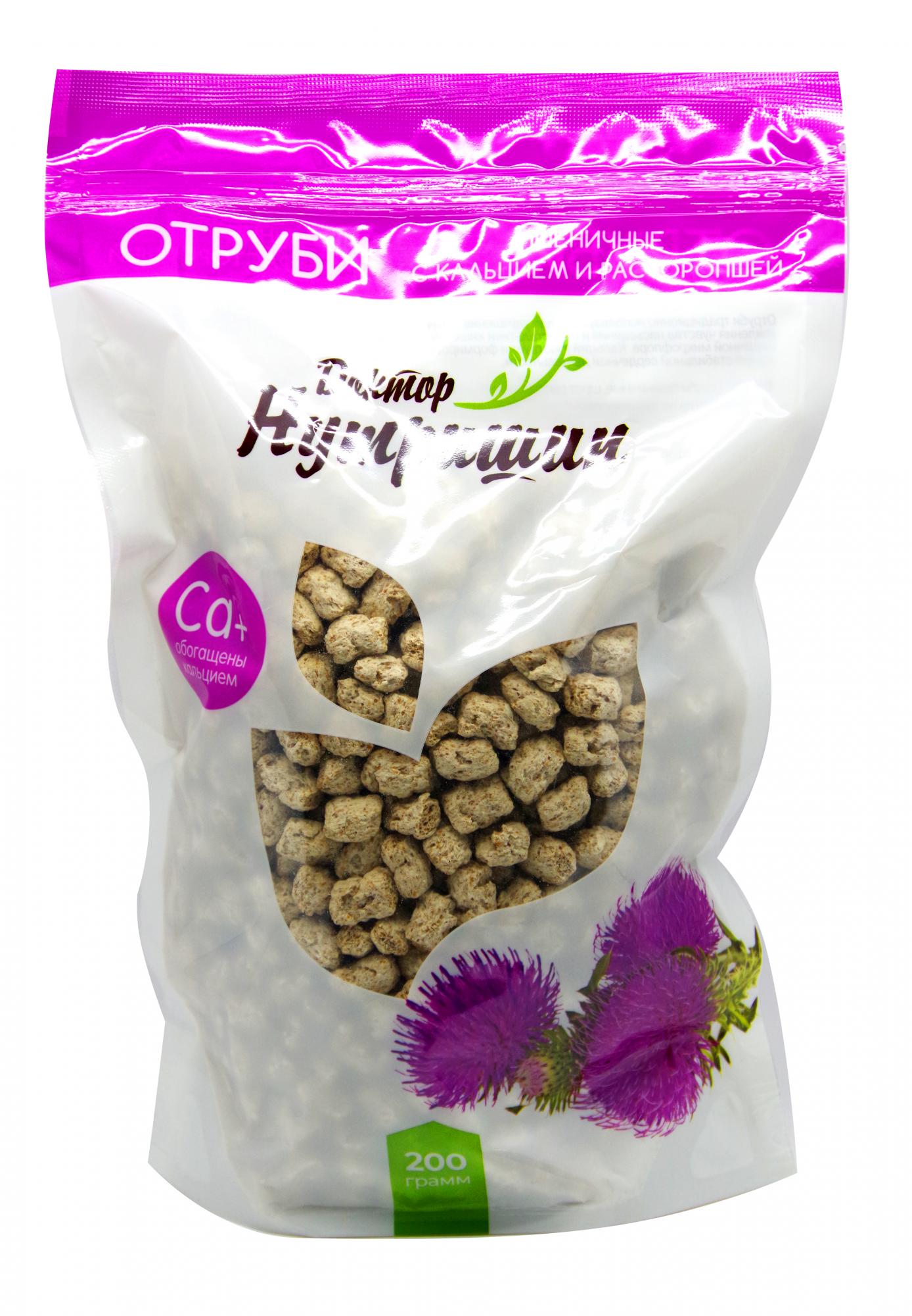 Доктор Нутришин Отруби пшеничные кальций и расторопша, отруби, 200г, 1 шт. фото