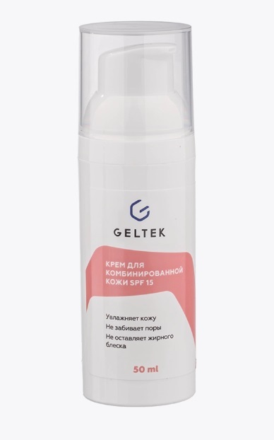 Geltek крем для комбинированной кожи, крем, 50 мл, 1 шт, SPF 15 фото