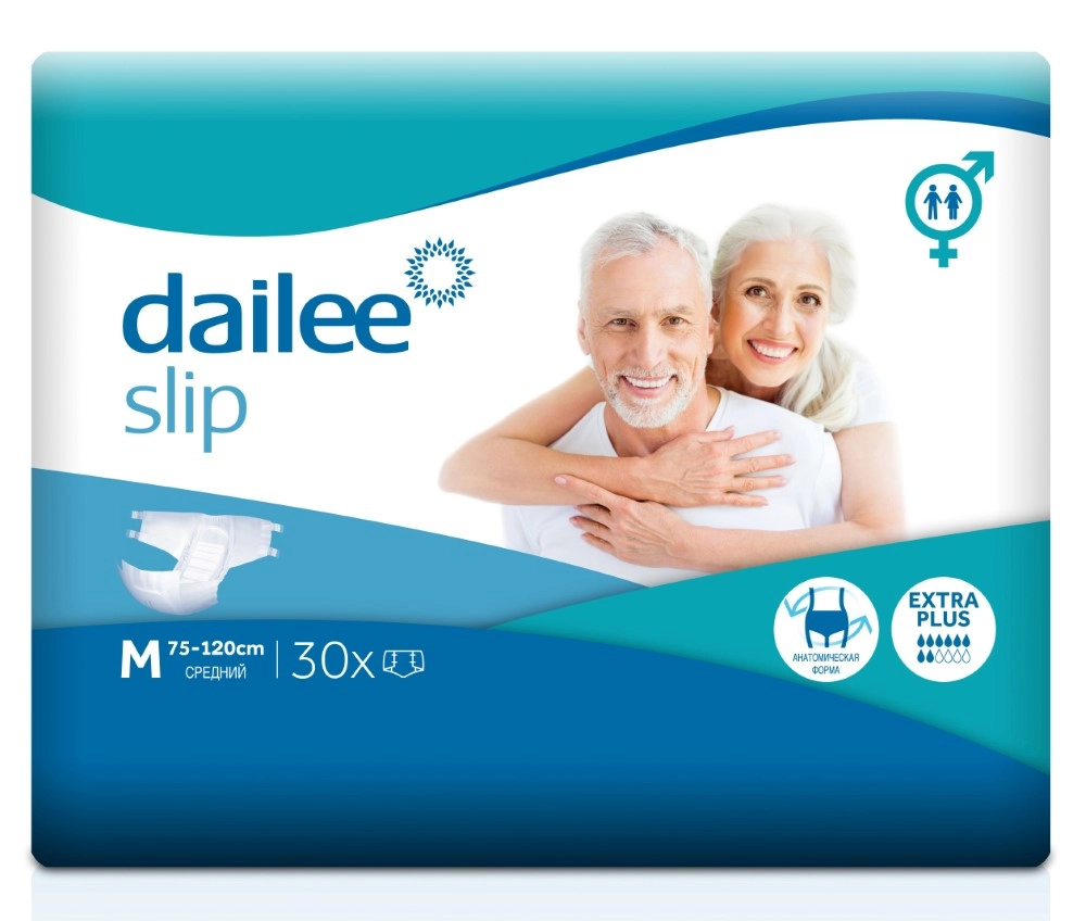 Dailee Slip Extra Plus Подгузники для взрослых, Medium M (2), 30 шт, средняя степень недержания фото