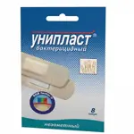 Унипласт лейкопластырь бактерицидный незаметный, 1.9 см х 7.2 см, пластырь, 8 шт. фото