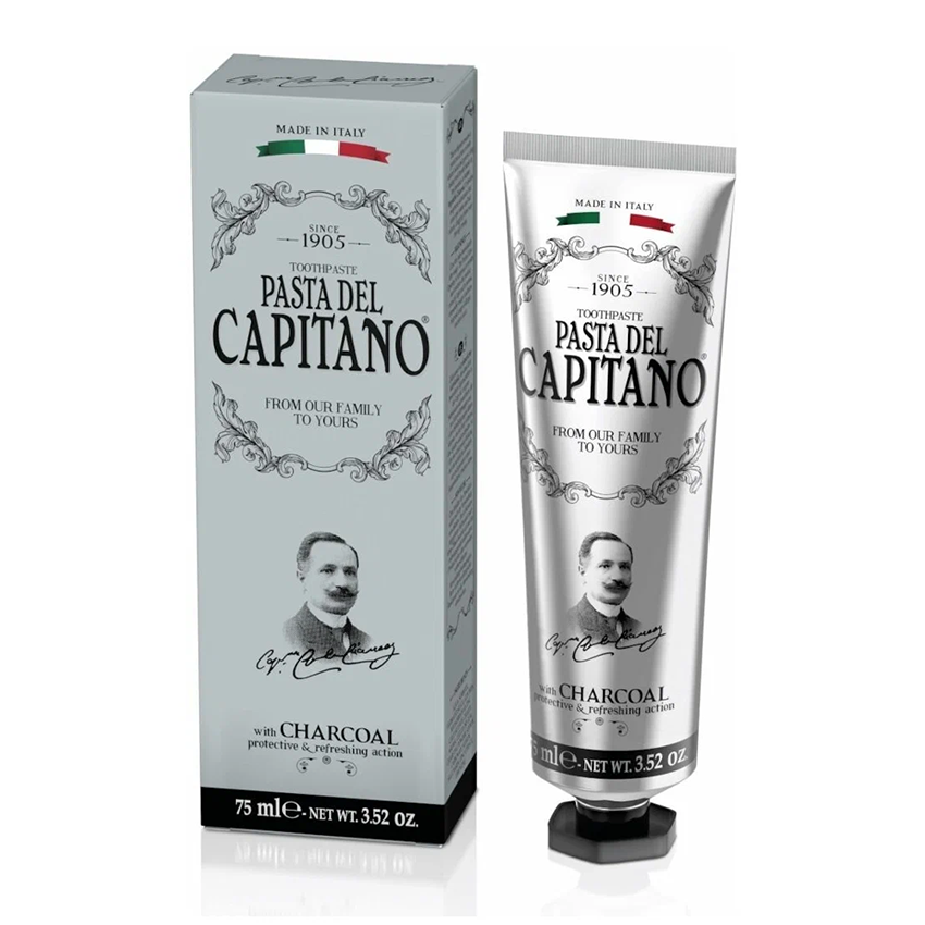 Pasta del Capitano1905 Зубная паста, зубная паста, 75 мл, 1 шт, с древесным углем фото