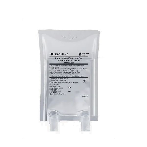 Ропивакаин Каби, 2 мг/мл, раствор для инъекций, 100 мл, 5 шт. фото