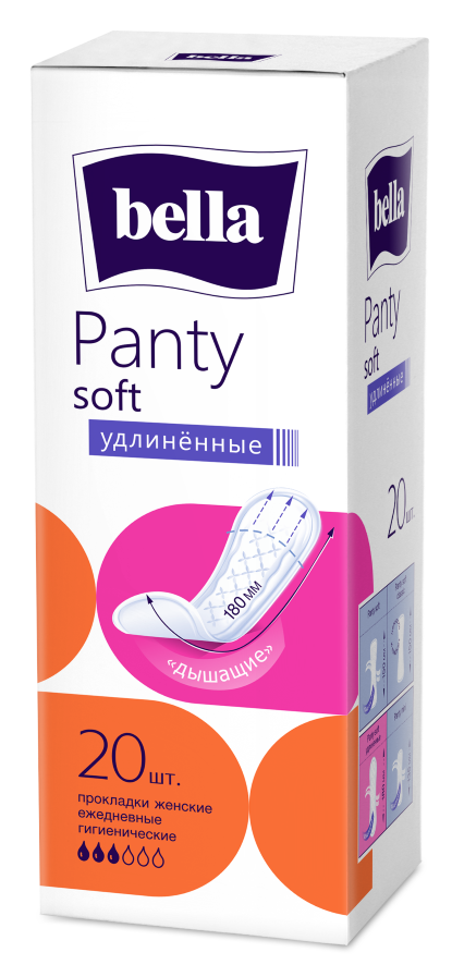 Bella Panty Soft, прокладки ежедневные, 20 шт, удлиненные фото