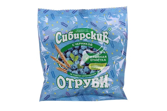 Сибирские отруби пшеничные, 200 г, 1 шт, со вкусом черники фото