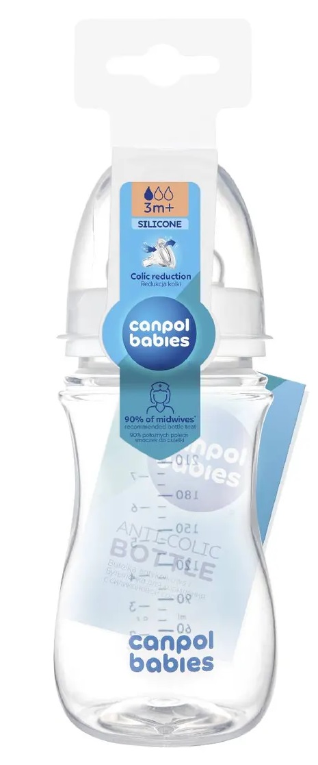 Canpol EasyStart Essentials Бутылочка антиколиковая с широким горлышком, 3+ мес, 240 мл, 1 шт, арт. 35/271 фото