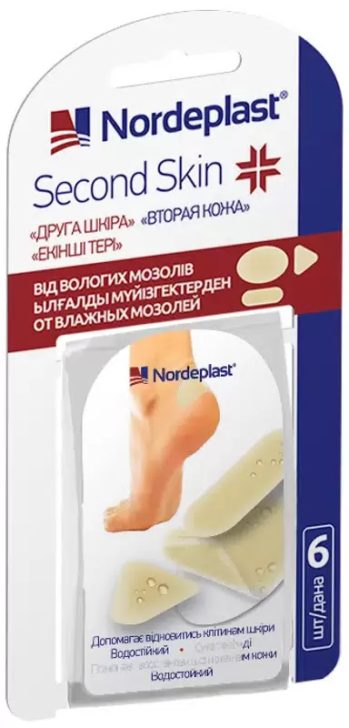 Nordeplast Second skin Пластырь противомозольный, пластырь медицинский, 6 шт, 3 размеров, гидроколлоидный фото