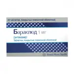 Бараклюд, 1 мг, таблетки, покрытые пленочной оболочкой, 30 шт. фото