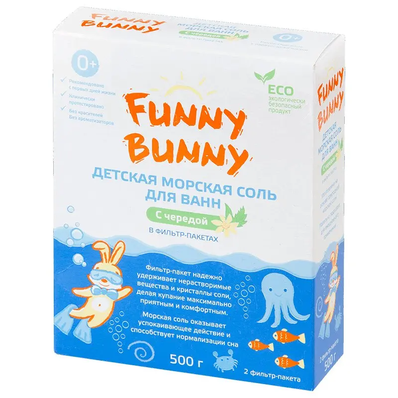 Funny Bunny соль для ванн детская, 500 г, 1 шт, с чередой фото
