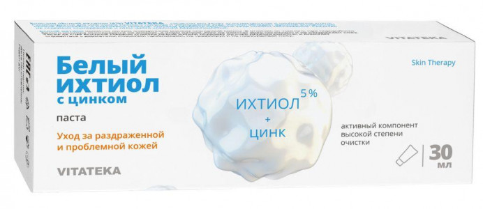Витатека Паста Белый ихтиол с цинком, 5%, паста для наружного применения, 30 мл, 1 шт. фото