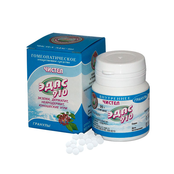 Эдас-910 Чистел, гранулы гомеопатические, 20 г, 1 шт. фото